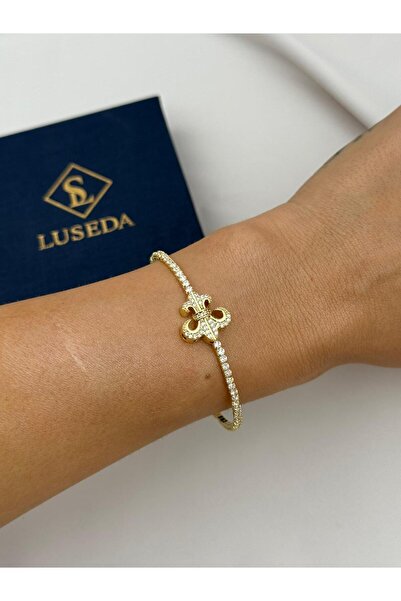 Luseda سوار VIP ذهبي مزين بزخارف الزنبق وتفاصيل حجرية