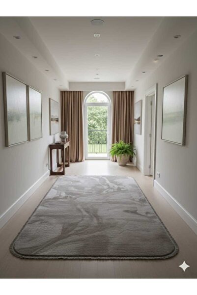 ALTUN CARPET Covor modern, cu franjuri, de culoare maro deschis, din pluș, an...