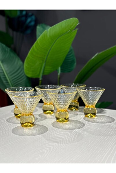 ROY KING Royking Ayaklı Dondurmalık Balık Sırtı Sarı Kase Kokteyl Bardak YV-347