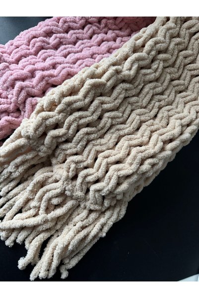 MODİNOVA Puffy 100% Hand Knitted Pinterest Model Scarf