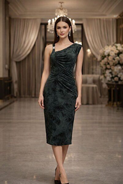 LaFont فستان نسائي انيق للسهرات ميدي بتصميم راقي وجذاب