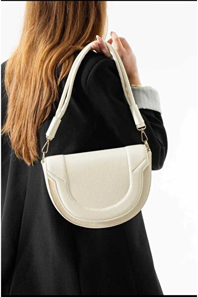 ÖZÜM TAKI Women's Cross Shoulder Bag Cream