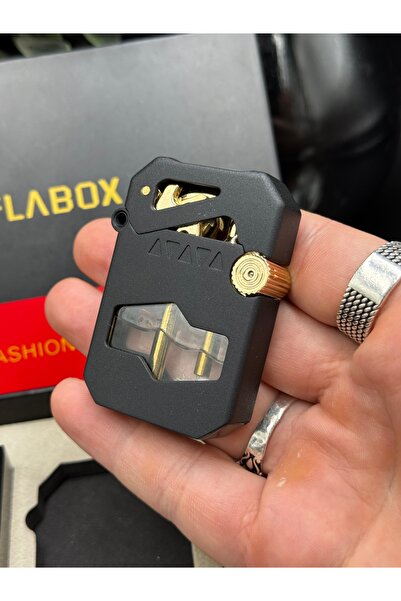 NikaŞ Özel Kutulu Yedek Taşlı Yakıt Göstergeli Benzinli Metal Çakmak - Modern...