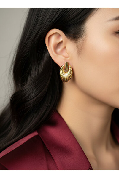 Elmosia Jewelry أقراط ذهبية عتيقة الطراز - أقراط بتصميم كلاسيكي أنيق وملمس عتيق