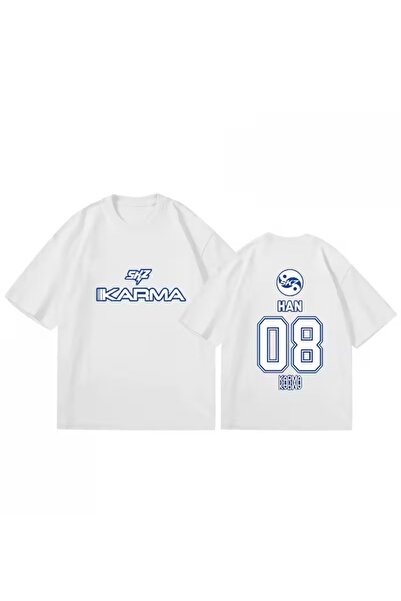 Touz Moda Skz Karma Printed Unisex Oversized T-Shirt