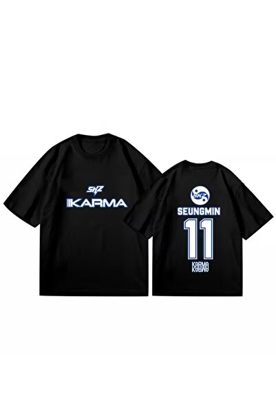 Touz Moda Skz Karma Printed Unisex Oversized T-Shirt