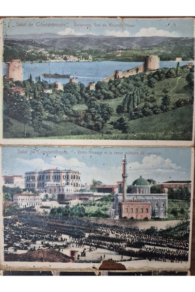 Edi Antik 4 Ottoman Akerdeon Postcards. All of Them Are Rare from the Original Ottoman Period.