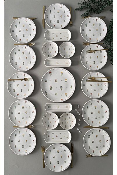 VENÜS HOME DECORATION Pastel Bahçe 12 kişilik 21 parça kahvaltı takımı