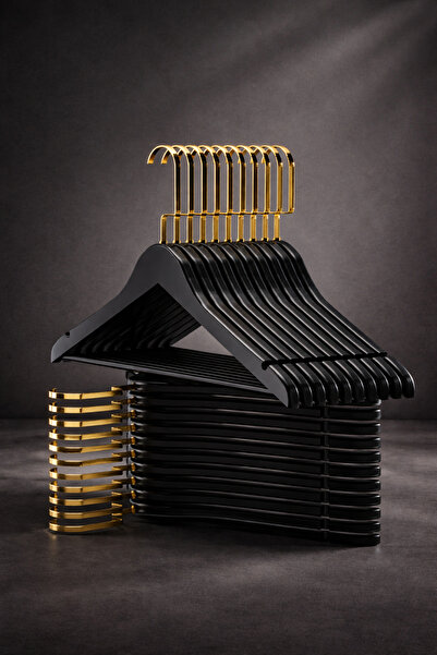 Onouqo 24’lü Ahşap Elbise Askı Seti – Premium Kalite – Gömlek, Pantolon ve Et...