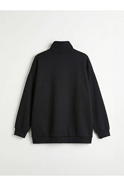 LC Waikiki Γυναικείο φούτερ LCW Modest με μαύρο όρθιο γιακά, oversized