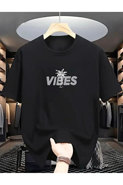 FUFLUNS تي شيرت رجالي برقبة دائرية وطباعة أمامية من VIBES