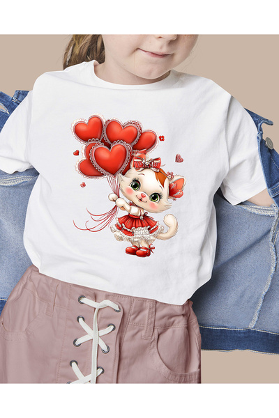 F17 Ajans Tricou pentru fete, 100% bumbac, cu decolteu în formă de O, cu impr...