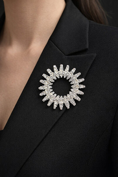 MRK Kadın Elmas Taşlı Büyük Broş