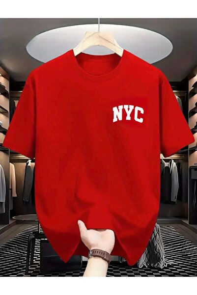 FUFLUNS Nyc Printed Oversized Crewneck Men's T-Shirt