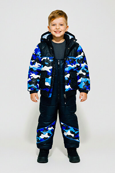 ekozmonot bebek tulumları Kar Tulumu Erkek Çocuk Su ve Rüzgar Geçirmez 2 Parç...