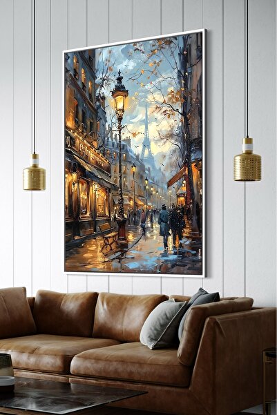 ARTAN GALLERY İtalyan Kadife Paris Sokak Duvar Tablosu | Yağlı Boya Görünümlü...