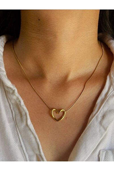 Atolye Ferda Non Tarnish Steel Imported Knot Heart Necklace