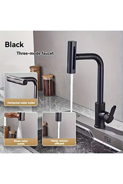 iron candy 3-Mode Waterfall Faucet Hot Cold Mixer Single Handle Deck Mount G1/2