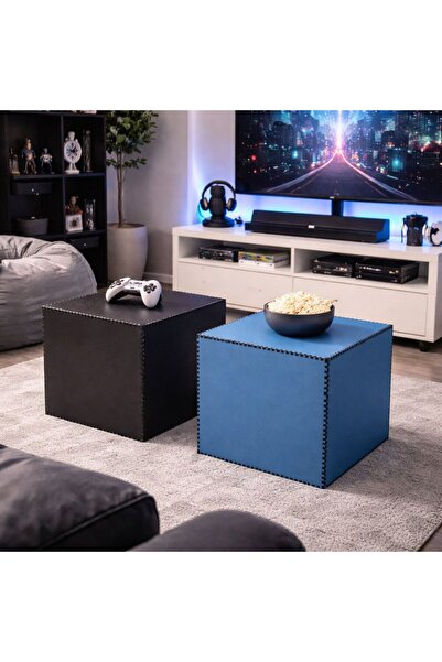 MK Design Küp kare yan sehpa - orta sehpa - konsept sehpa modüler ikili sehpa...