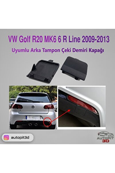 AutoPit 3D Volkswagen Golf R20 Mk6 6 R Line (2009-2013) Uyumlu Arka Tampon Çe...