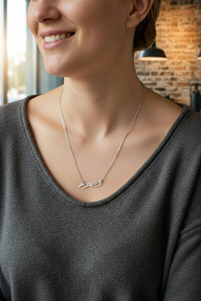 Atolye Ferda Steel Ataturk Signature Model Necklace