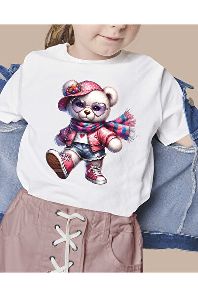 F17 Ajans Slatki medvedić sa šeširom Štampano 100% pamuk majica za devojčice ...