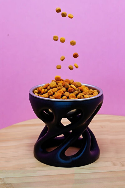 Vivie Tasarım Vivi Modern Organik Mama Kabı Standı | Kedi ve Köpek İçin Ergon...