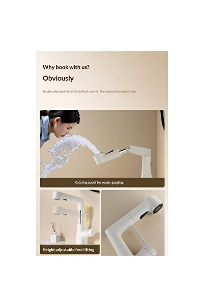 iron candy White Pull-Down Kitchen Faucet 2- Sprayer 360 Faucet, Single-Lever...