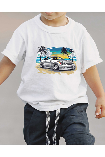 F17 Ajans Tricou pentru băieți cu mânecă scurtă, imprimat cu mașini sportive,...