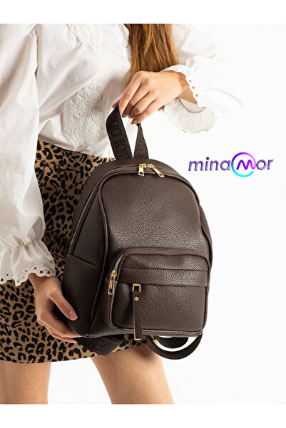 Minamor حقيبة ظهر نسائية من الجلد الصناعي