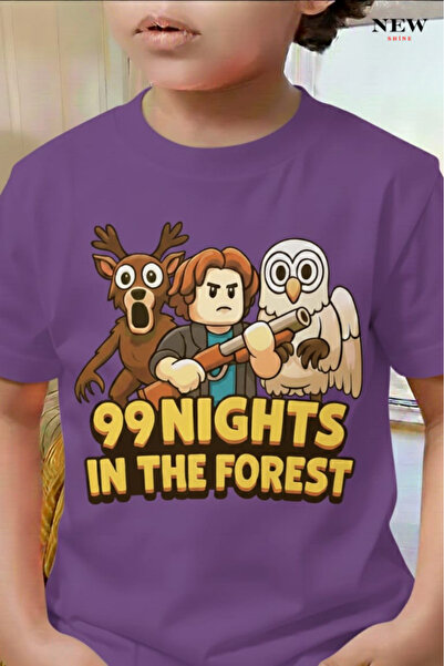 New Shine تي شيرت مطبوع عليه 99 NIGHTS للأطفال من الجنسين