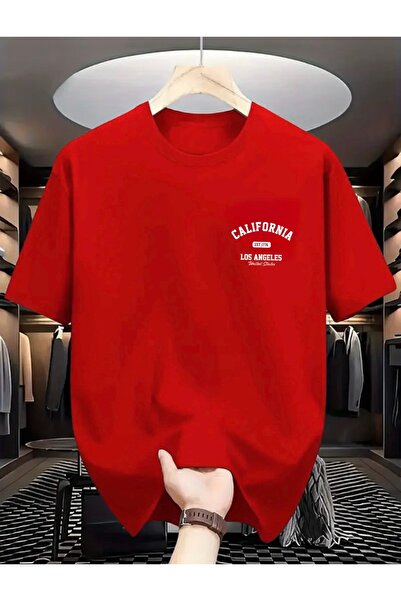 FUFLUNS California Los Angeles Printed Oversized Crew Neck T-Shirt