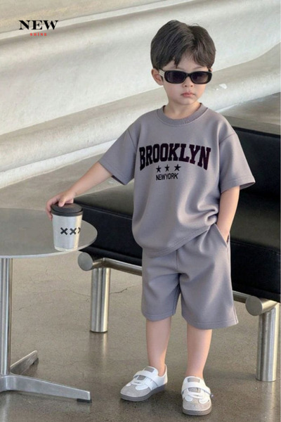 New Shine تي شيرت للأطفال مطبوع عليه بروكلين نيويورك للجنسين