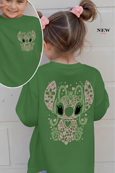 New Shine تي شيرت مطبوع عليه ستيتش للأطفال من الجنسين