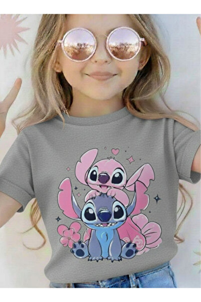 New Shine تي شيرت مطبوع عليه ستيتش للأطفال من الجنسين