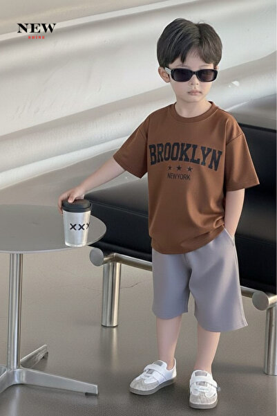 New Shine تي شيرت للأطفال مطبوع عليه بروكلين نيويورك للجنسين