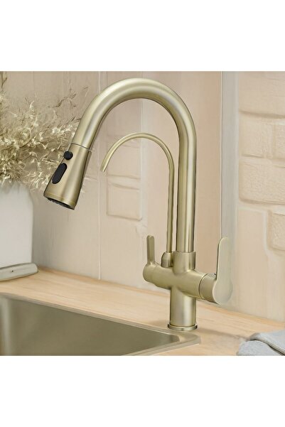 banyosepeti PureLux Antik Eskitme Arıtmalı Spiralli Mutfak Eviye Bataryası – ...