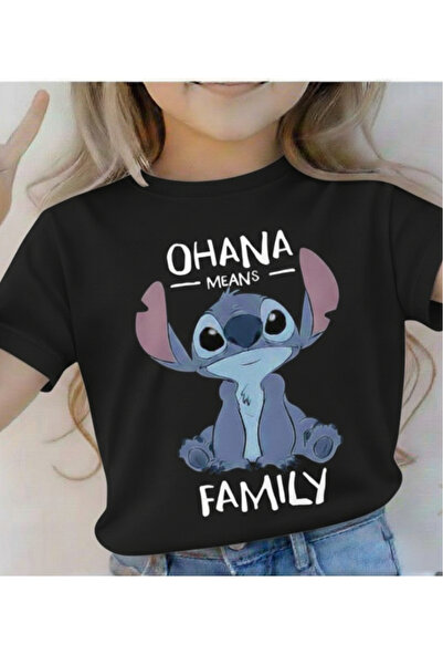 New Shine تي شيرت مطبوع عليه ستيتش للأطفال من الجنسين