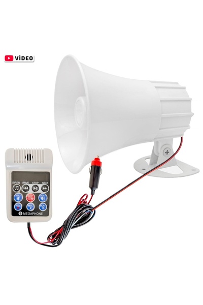 Poke Pazarcı Horn Hoparlör Ses Kayıtlı USB SD 20w Tak Kullan PK-8025