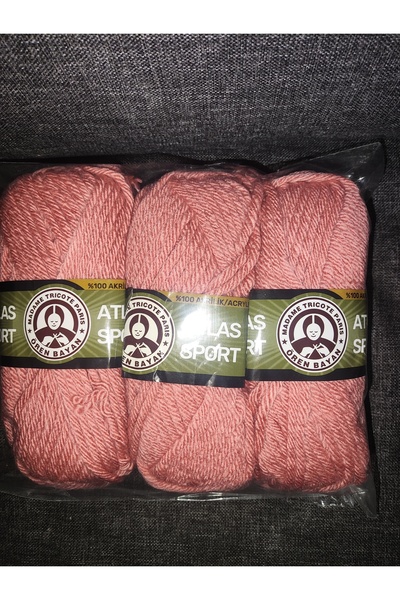 Ören Bayan ATLAS SPORT Gül Kurusu El Örgü İpi (3 Adet) - Renk: 121