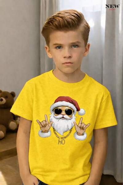 New Shine تي شيرت للأطفال مطبوع عليه سانتا كلوز للجنسين