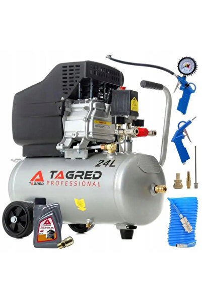 Tagred Professional Compresor de aer cu ulei, Tagred TA300N, 24L, 3.4CP, set ...