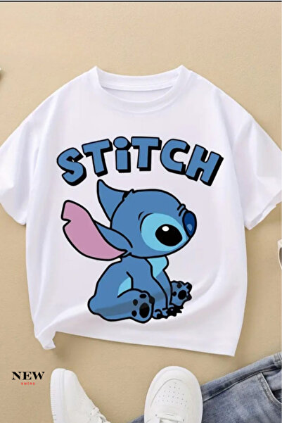 New Shine تي شيرت مطبوع عليه ستيتش للأطفال من الجنسين