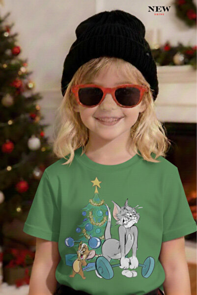 New Shine تي شيرت للأطفال مطبوع عليه توم وجيري للجنسين