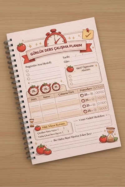 İmajmix دفتر تخطيط الدراسة اليومية - A5 حلزوني الشكل - مع نظام بومودورو - 50 ...