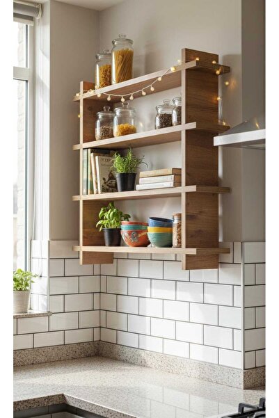 BAMBEDS MOBİLYA mutfak rafı banyo rafı terek oyuncak rafı Atlantik çam