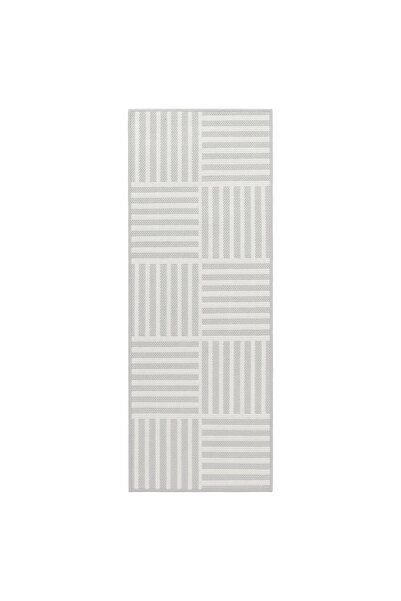 DavidaHome Covor, lavabil, model geometric, 120 x 45 cm, gri