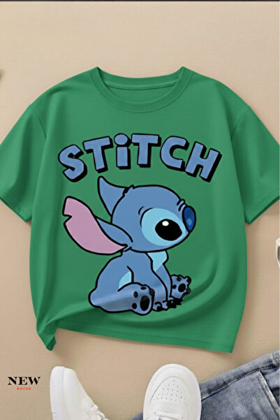 New Shine تي شيرت مطبوع عليه ستيتش للأطفال من الجنسين