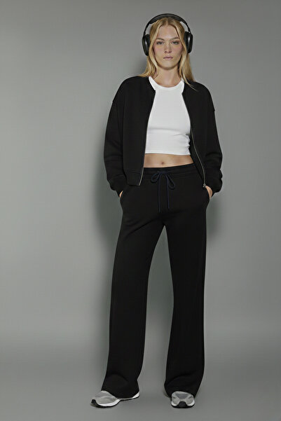 soft&basic Țesătură modală pentru femei, cu fermoar, talie elastică, croială ...