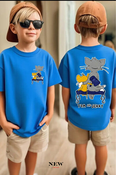 New Shine TOM ȘI JERRY IMPRIMAT UNISEX COPII tricou